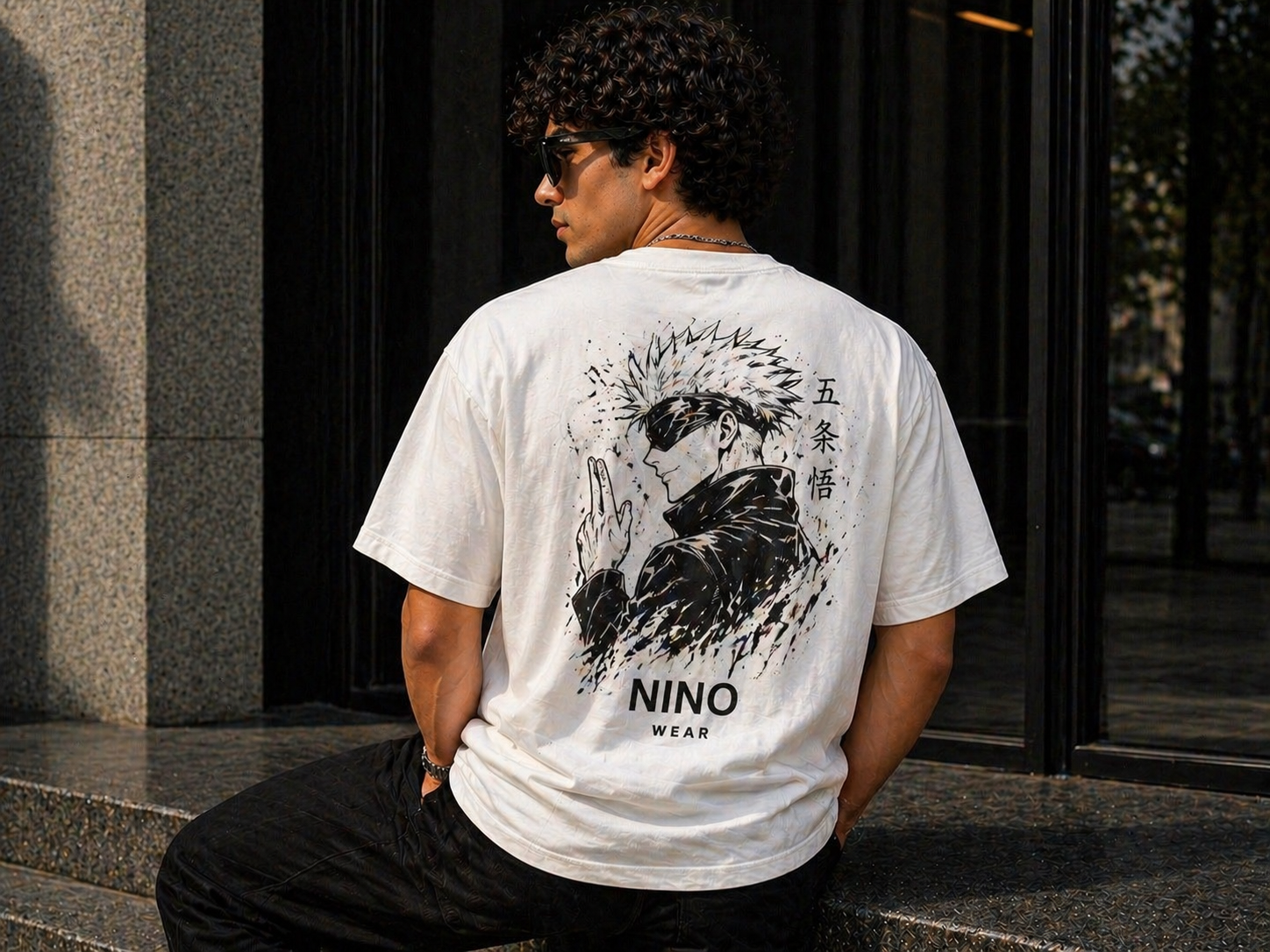 NINO Wear Anime Graphic Oversized T-Shirt – White