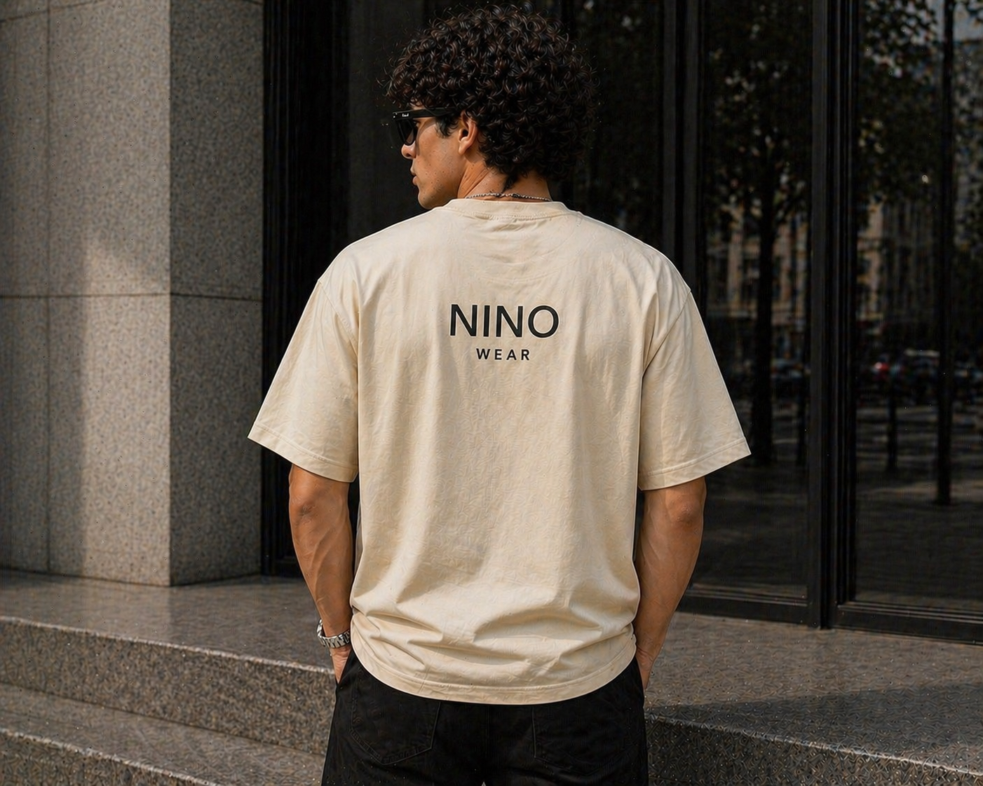 NINO Oversized  T-Shirt – Beige Edition